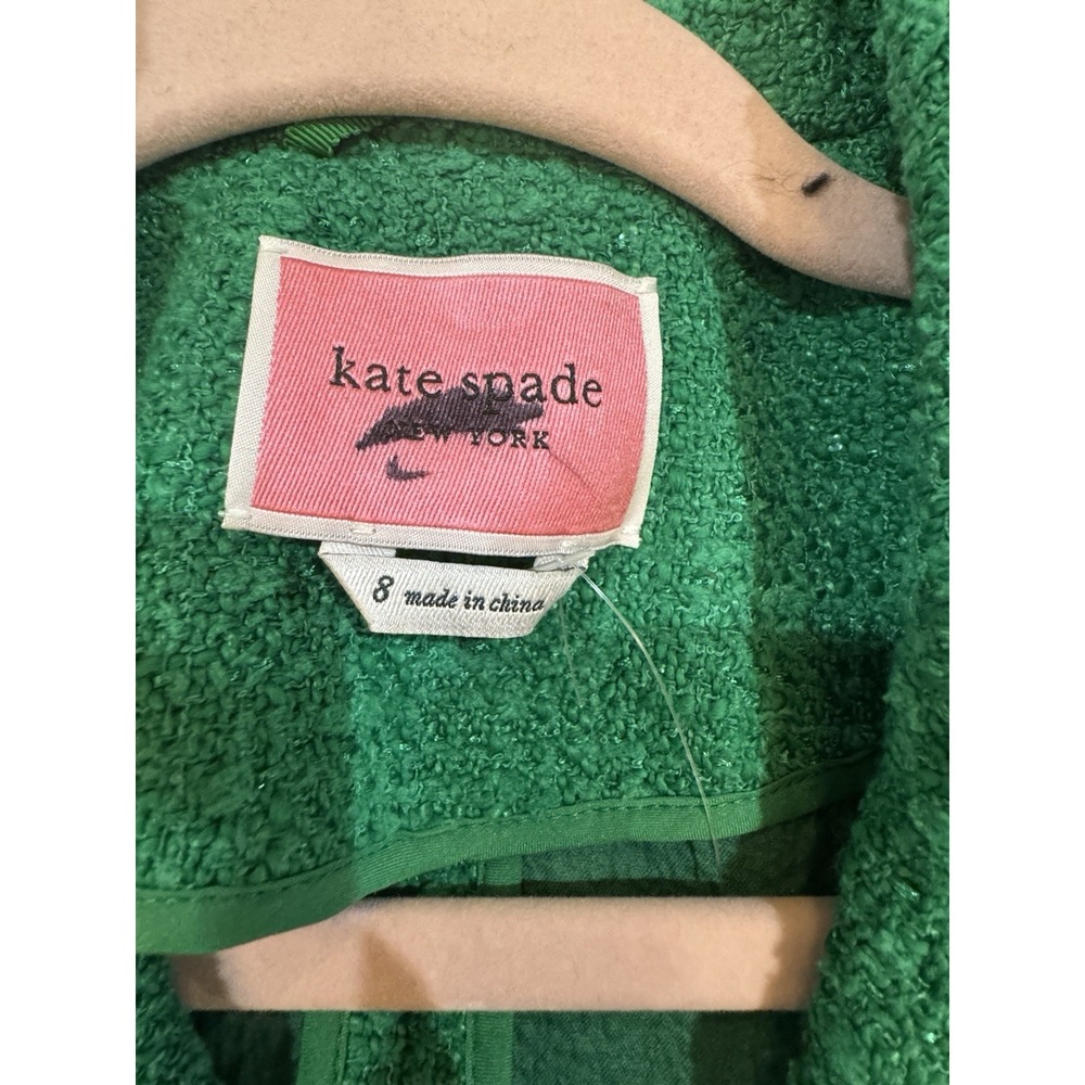 Kate Spade sequin tweed‎ Double Breasted blazer Kelly green Size 8 Shamrock - Picture 9 of 12